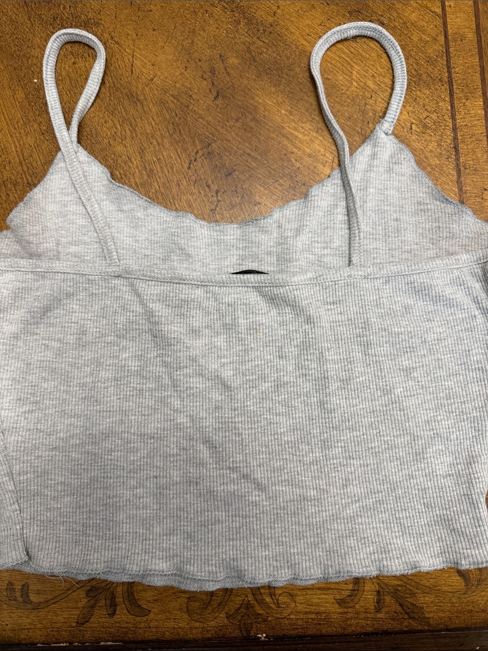 Gray Ribbed Crop Top - Picture 2 of 3